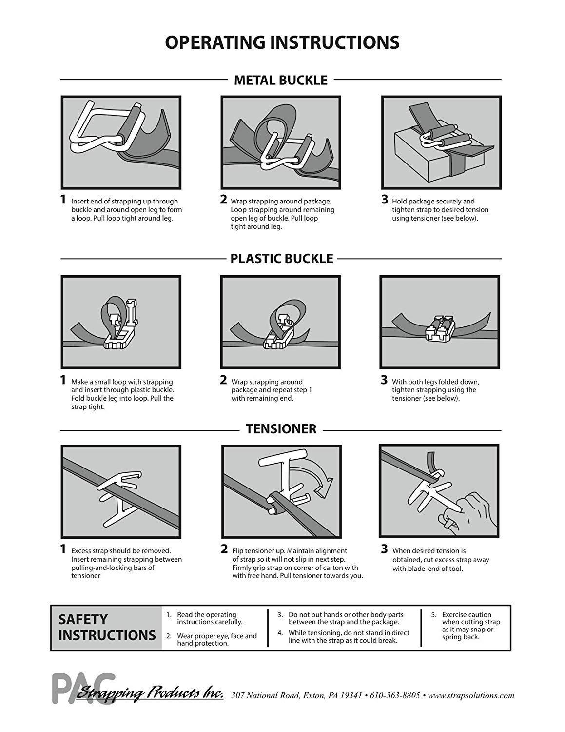 3000 Length x 1/2 Wide 300 Wire Buckles & Tensioner Tool PAC Strapping