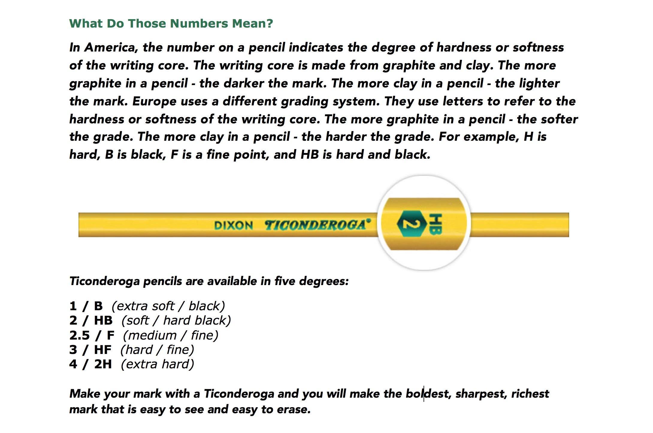 Ticonderoga Pencils, WoodCased, Graphite 2 HB Soft, Black, 24Pack