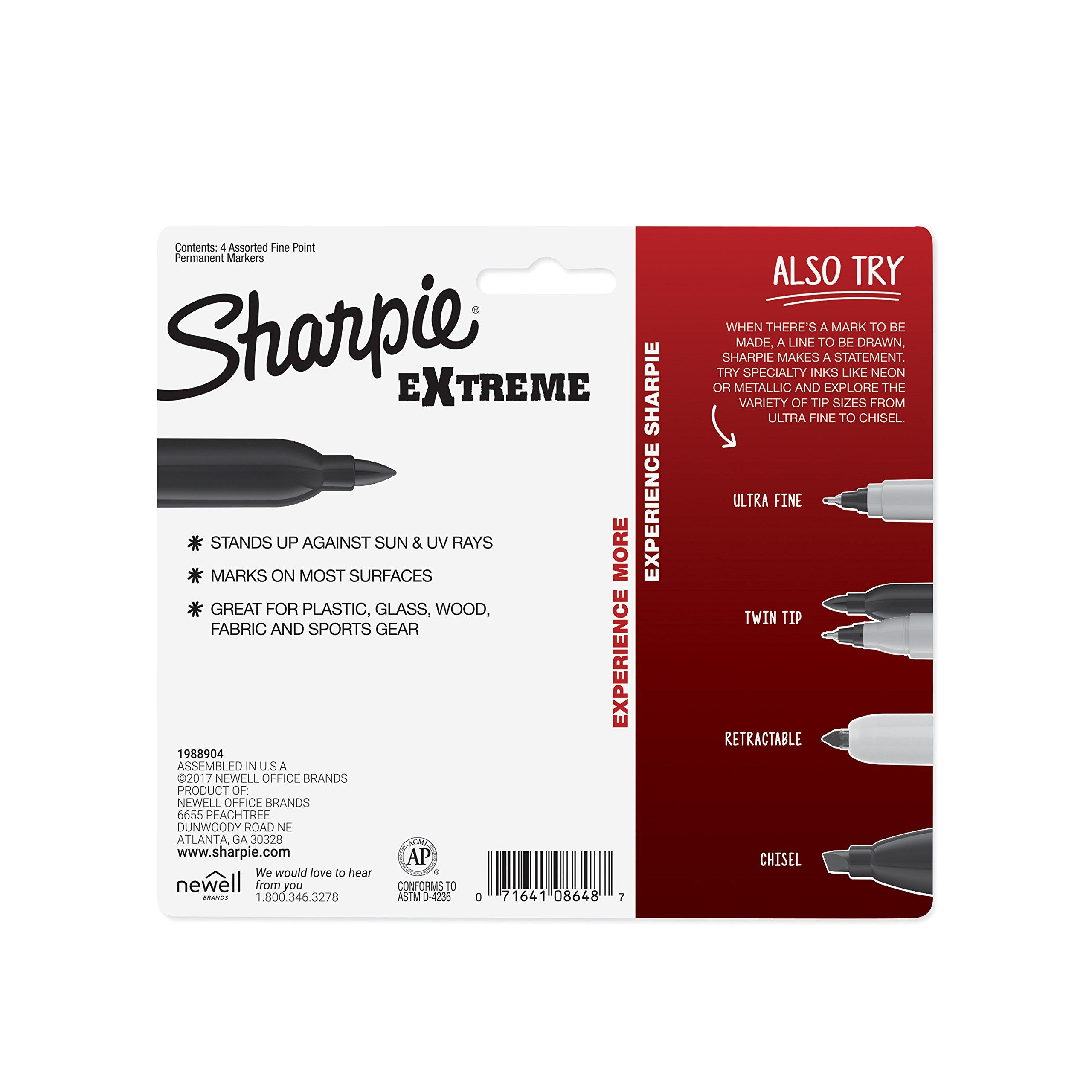Sharpie Extreme Permanent Markers, 4Pack, Assorted Colors (1927154) eBay