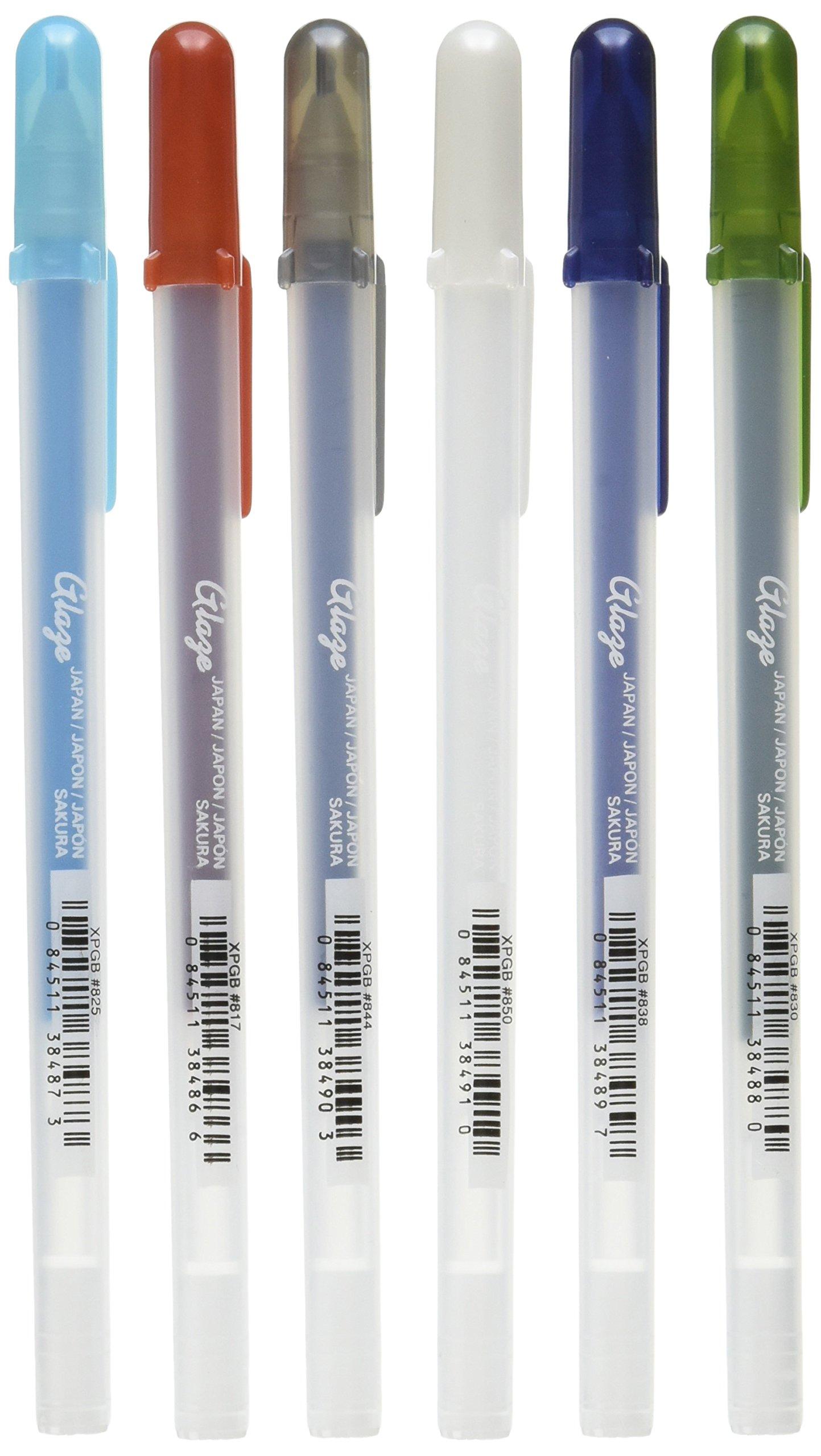 SAKURA Gelly Roll Glaze Pens 6Pack, Assorted Colors 53482383710 eBay