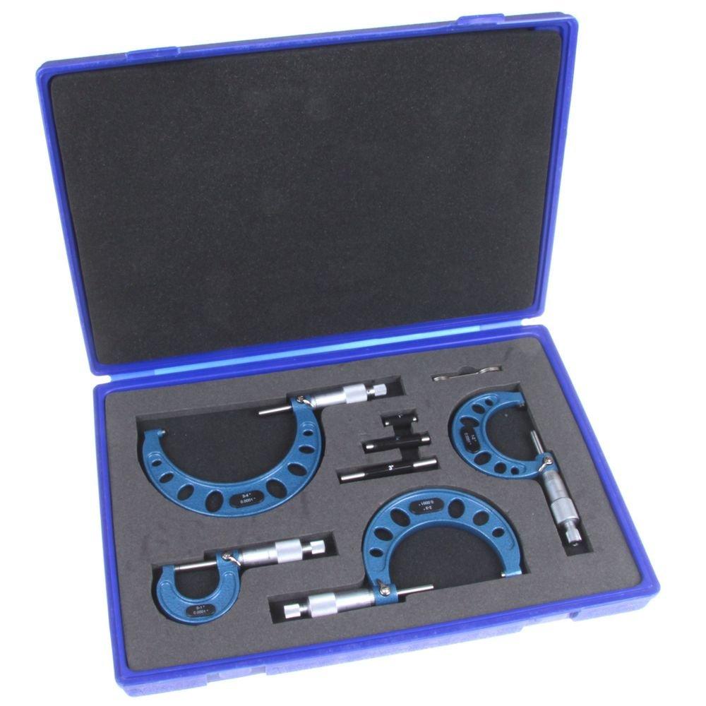 Anytime Tools Premium Outside Micrometer Set 04"/0.0001" Precision