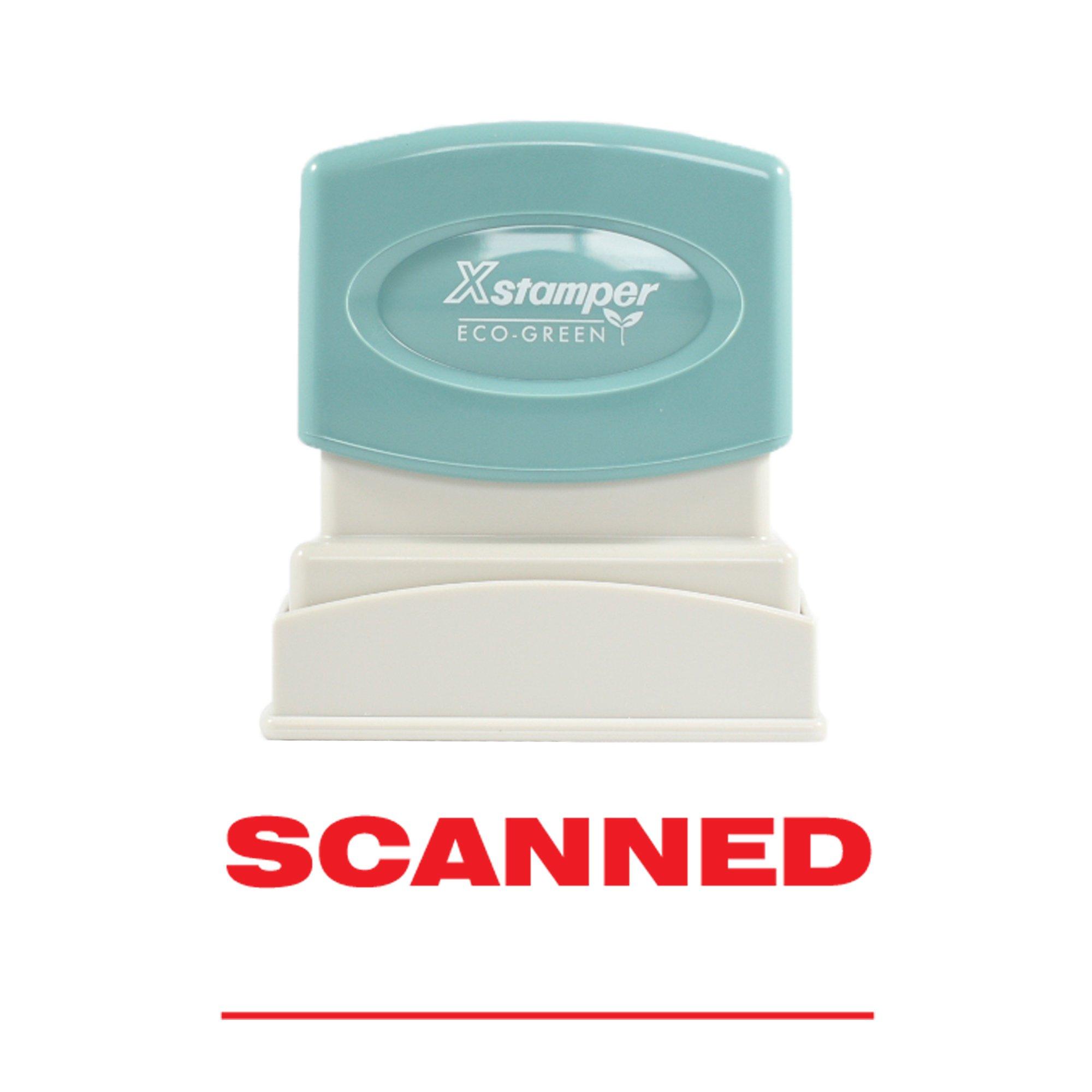 Xstamper 1829 Scanned, Pre Inked Laser Engraved Rubber Stamp, Red Ink