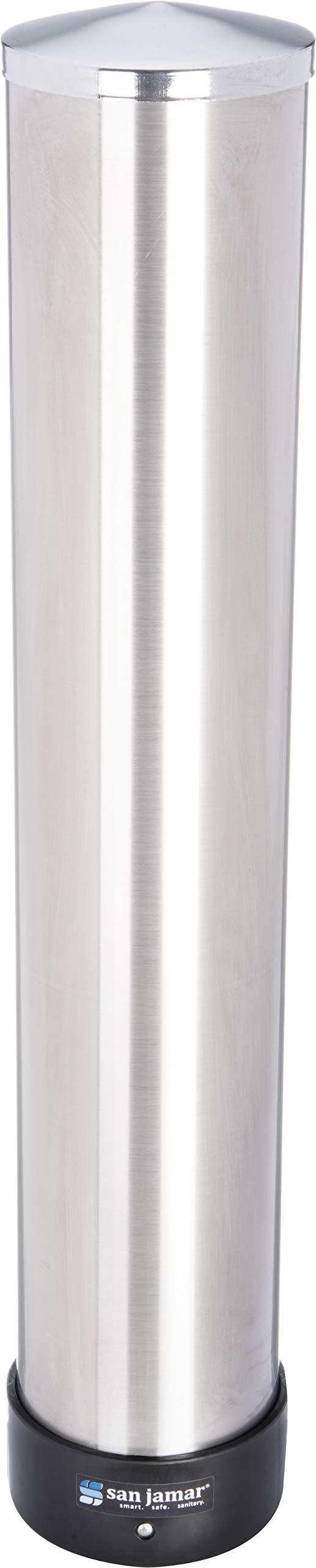 San jamar c3400p 12-24oz stainless steel pull type Beverage cup dispenser with removable cap (777780957229)