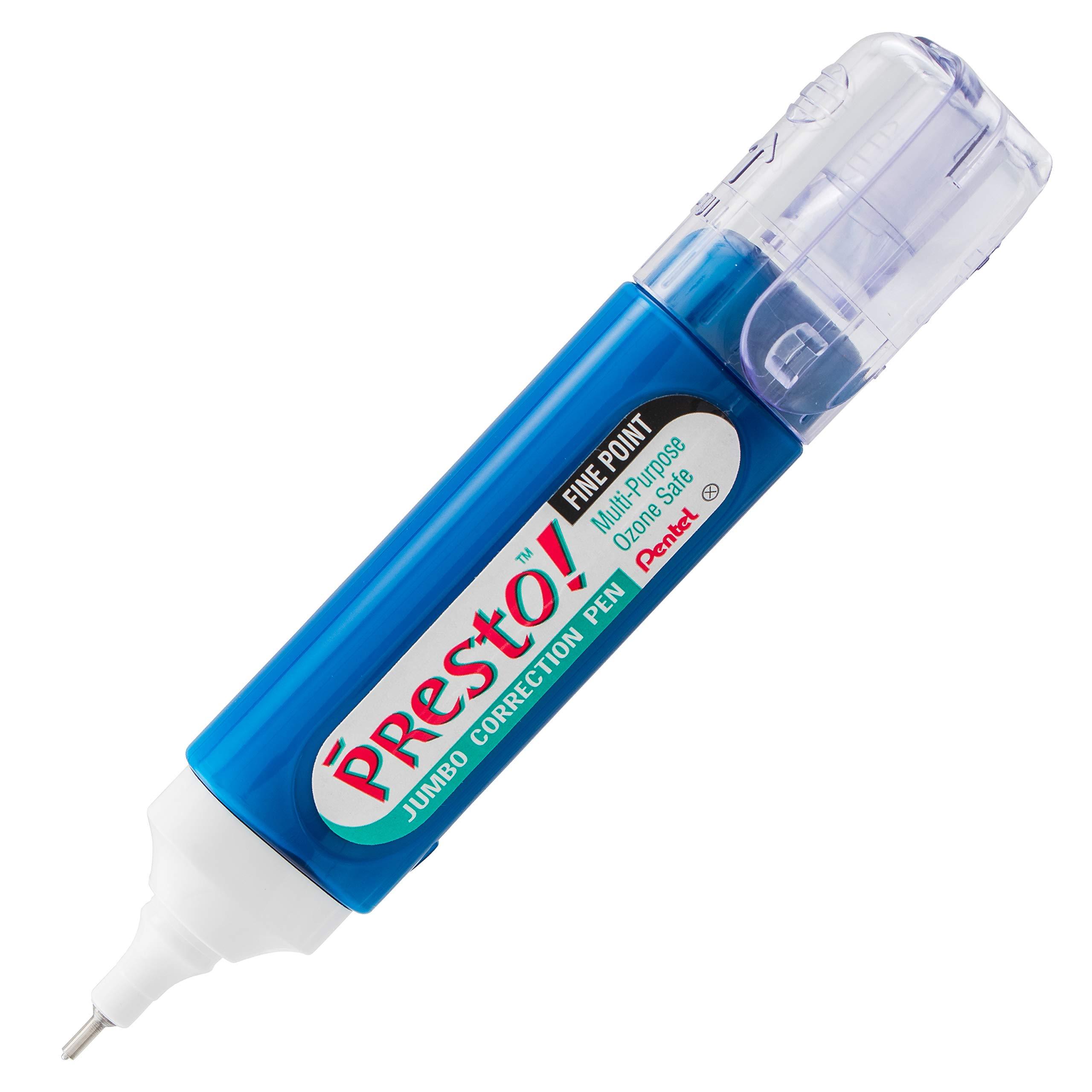Pentel Presto! Jumbo Correction Pen, Fine Point, Metal Tip, White, 12 ml/0.4 | eBay