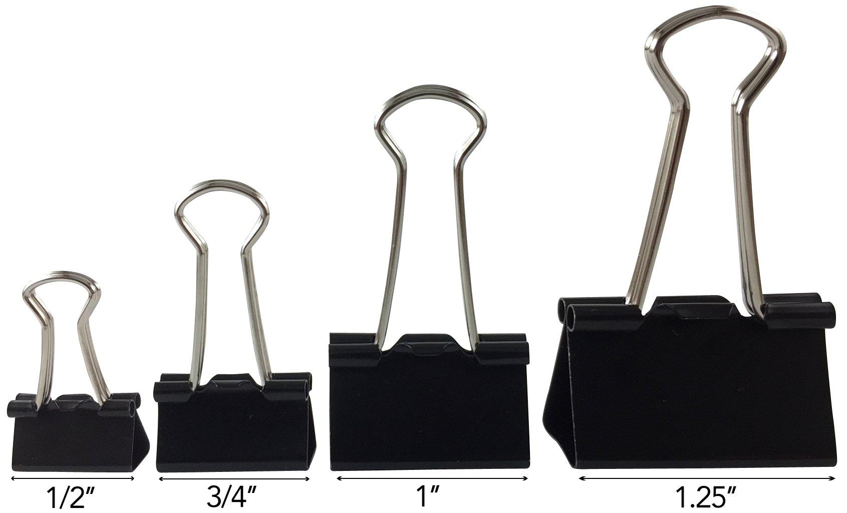 Clipco Binder Clips Jar Assorted Sizes Micro Mini Small and Medium Black 641606711022 eBay