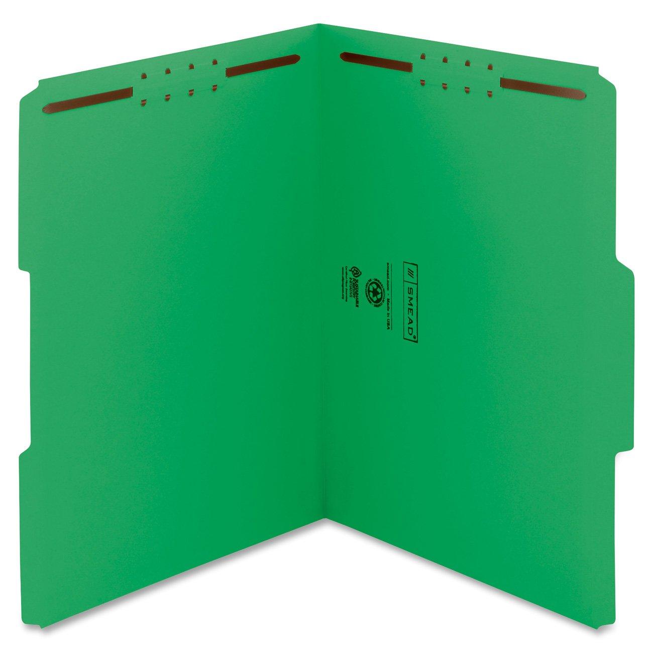 Smead Fastener File Folder, 2 Fasteners, Reinforced 1/3Cut Tab, Letter