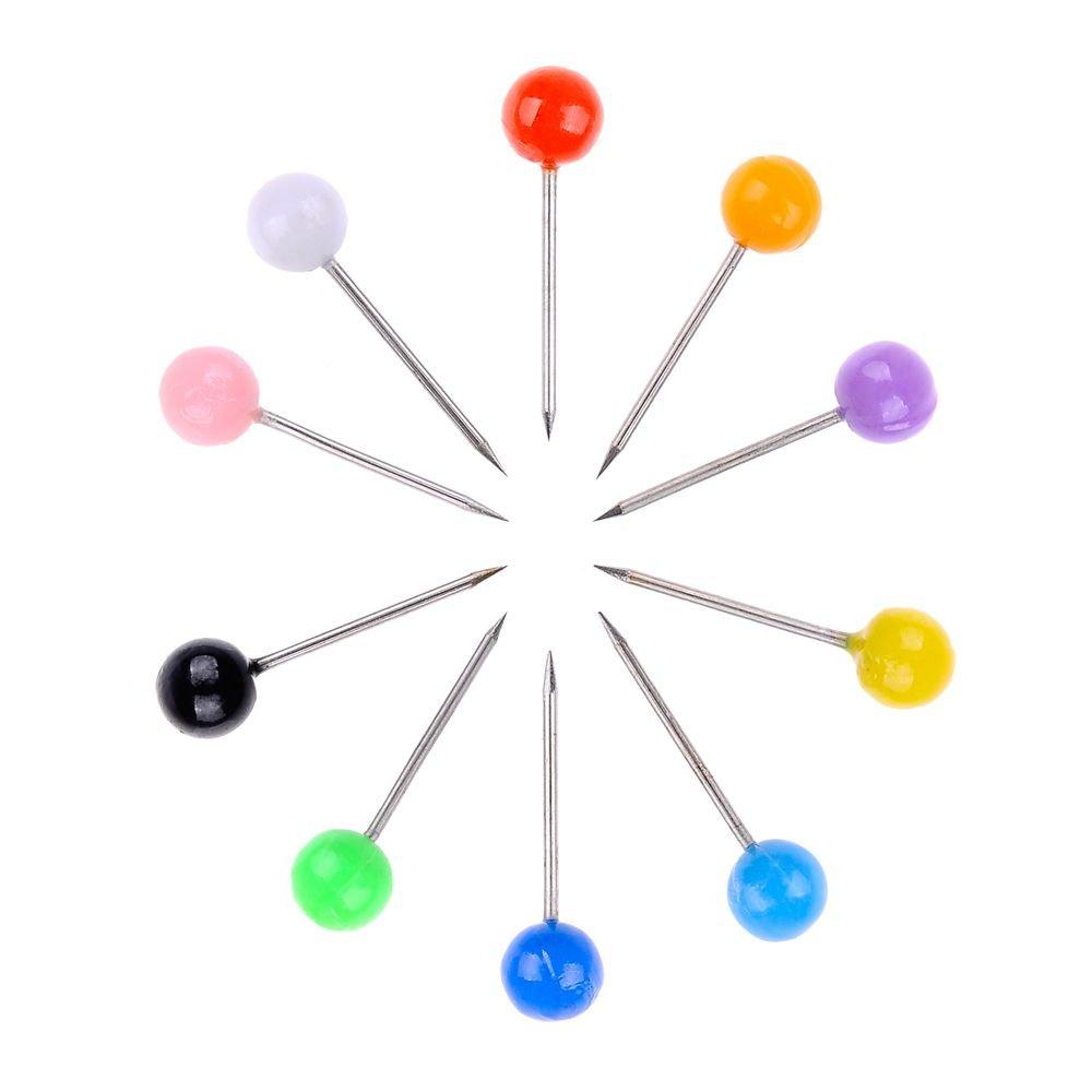 600 Pieces Multi-Color Push Pins Map Tacks,1//8 Inch Round Head with Stainless Point in Reconfigurable Container for Bulletin Board 600-Count Metallic Color Fabric Marking Map Pins