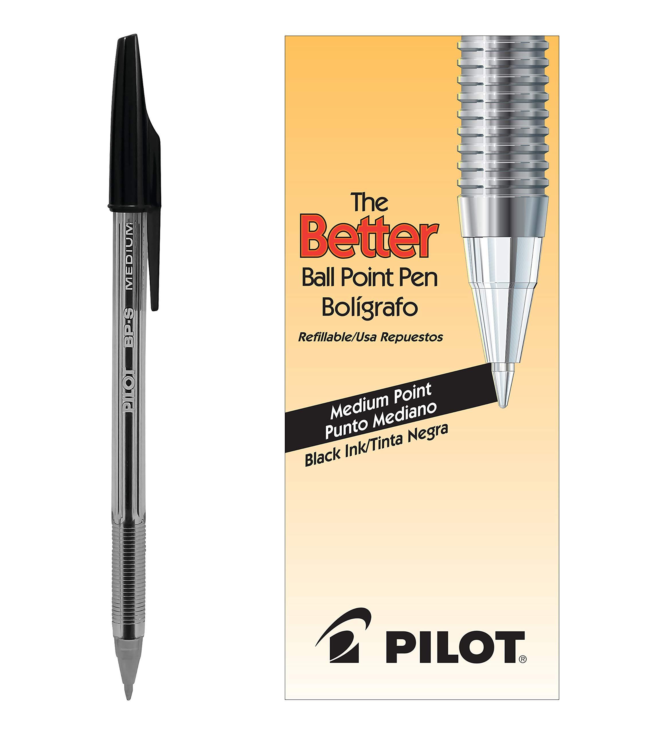 PILOT The Better Ball Point Pen Refillable Ballpoint Stick Pens, Medium