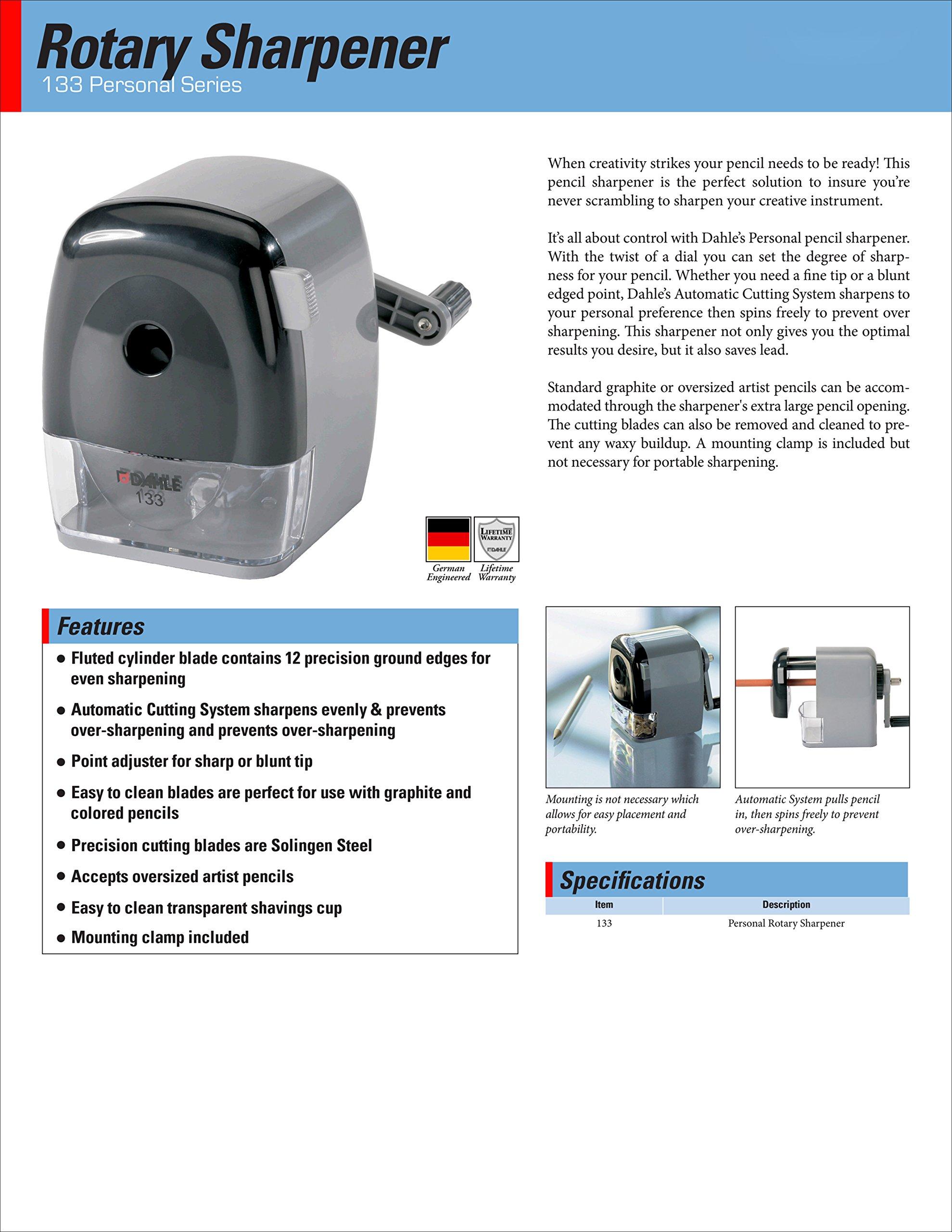 Dahle 133 Pencil Sharpener with Automatic Cutting System, Adjustable Point, 76769133006 eBay