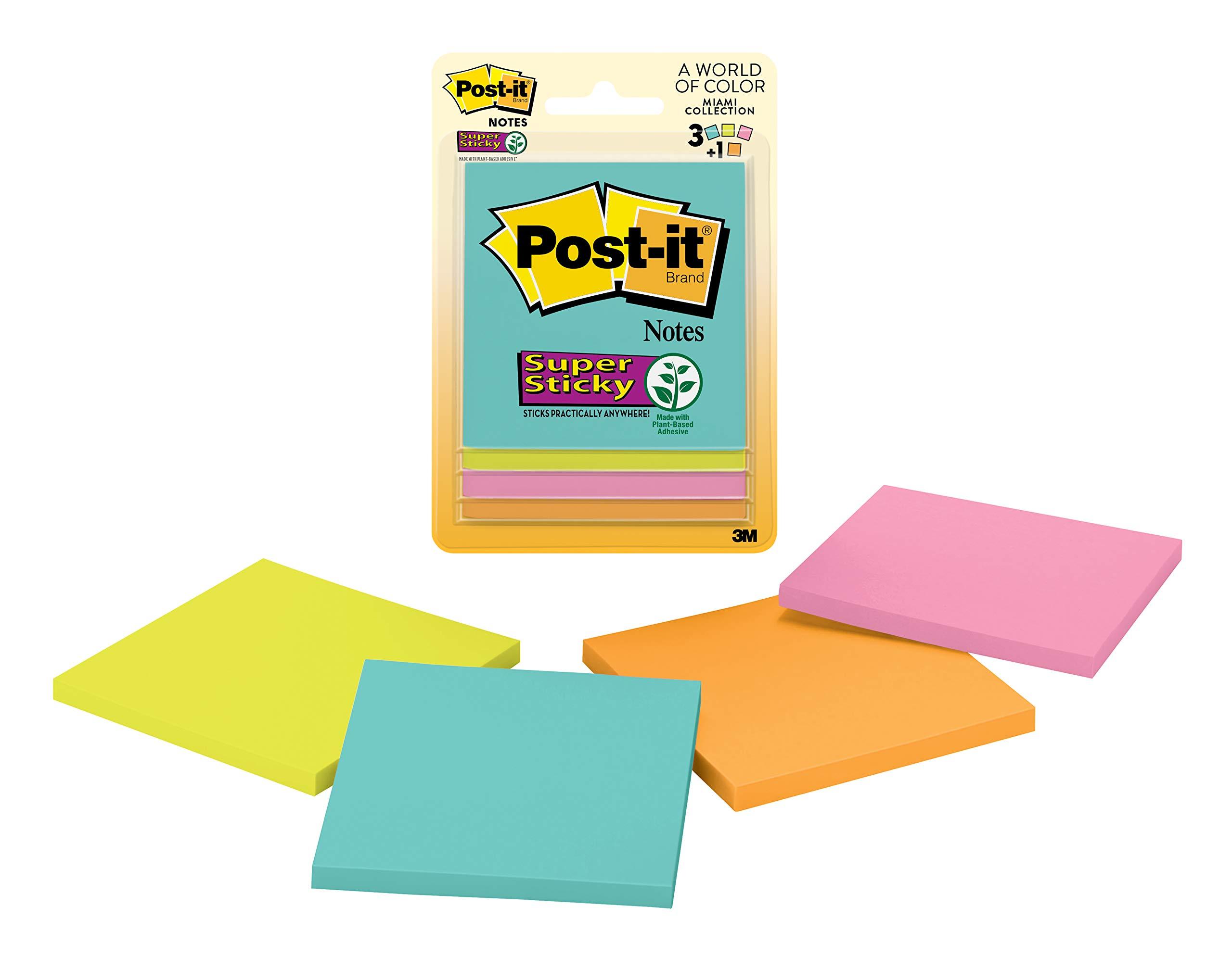 Postit Super Sticky Notes, 2x Sticking Power, 3 in x 3 in, Marrakesh