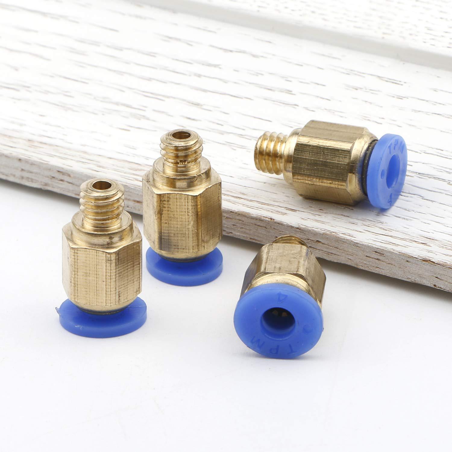 JIUWU Pneumatic Air Straight Fitting 4mm Thread M6 One Touch Hose