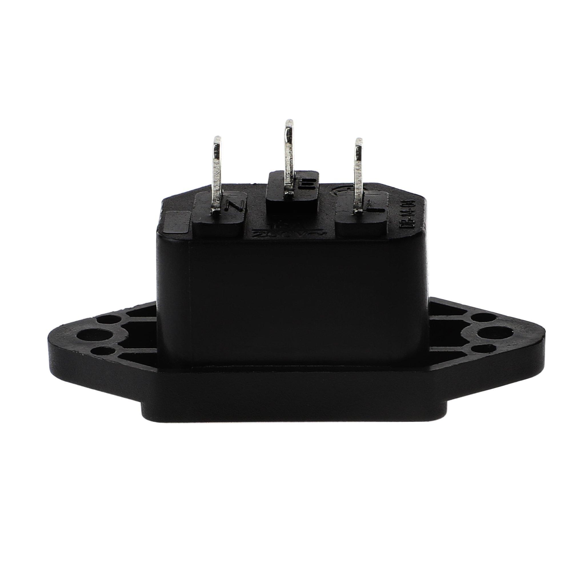3X Screw Mount 3 Pins IEC320 C14 Inlet Power Plug Socket AC 250V 10A black Z5Z3