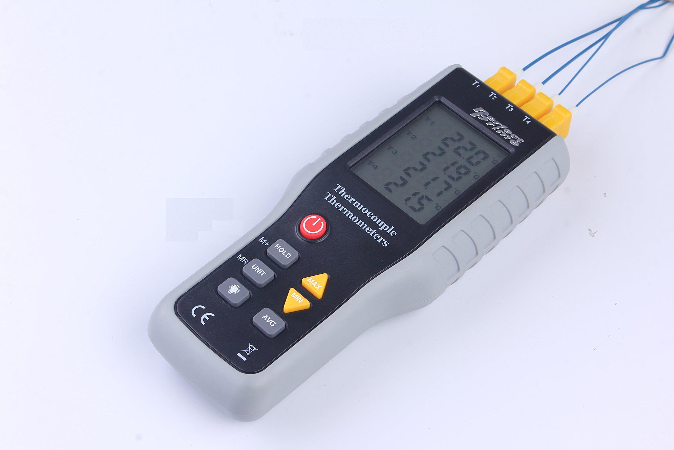 PerfectPrime TC41, 4Channel KType Digital Thermometer Thermocouple