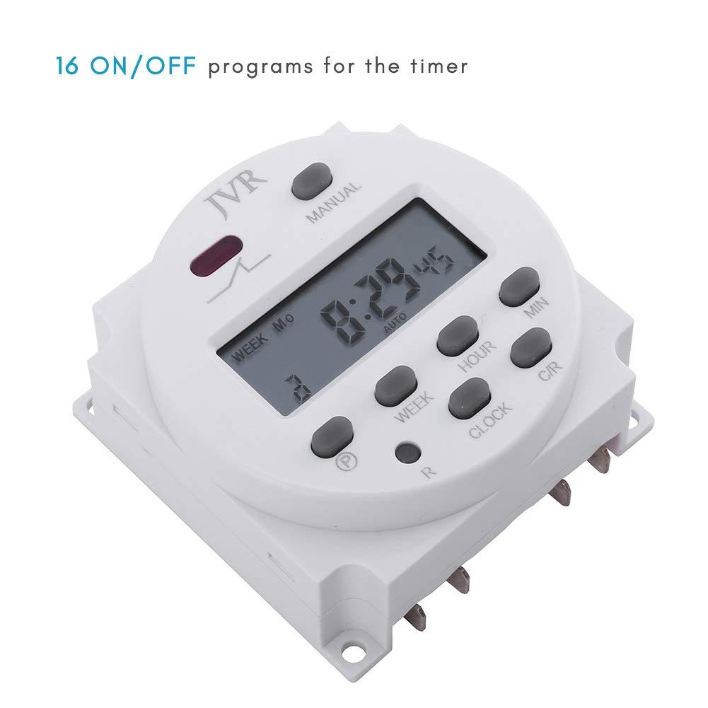 JVR 12V Timer Switch Programmable Digital 12 Volt DC/AC/Solar Battery