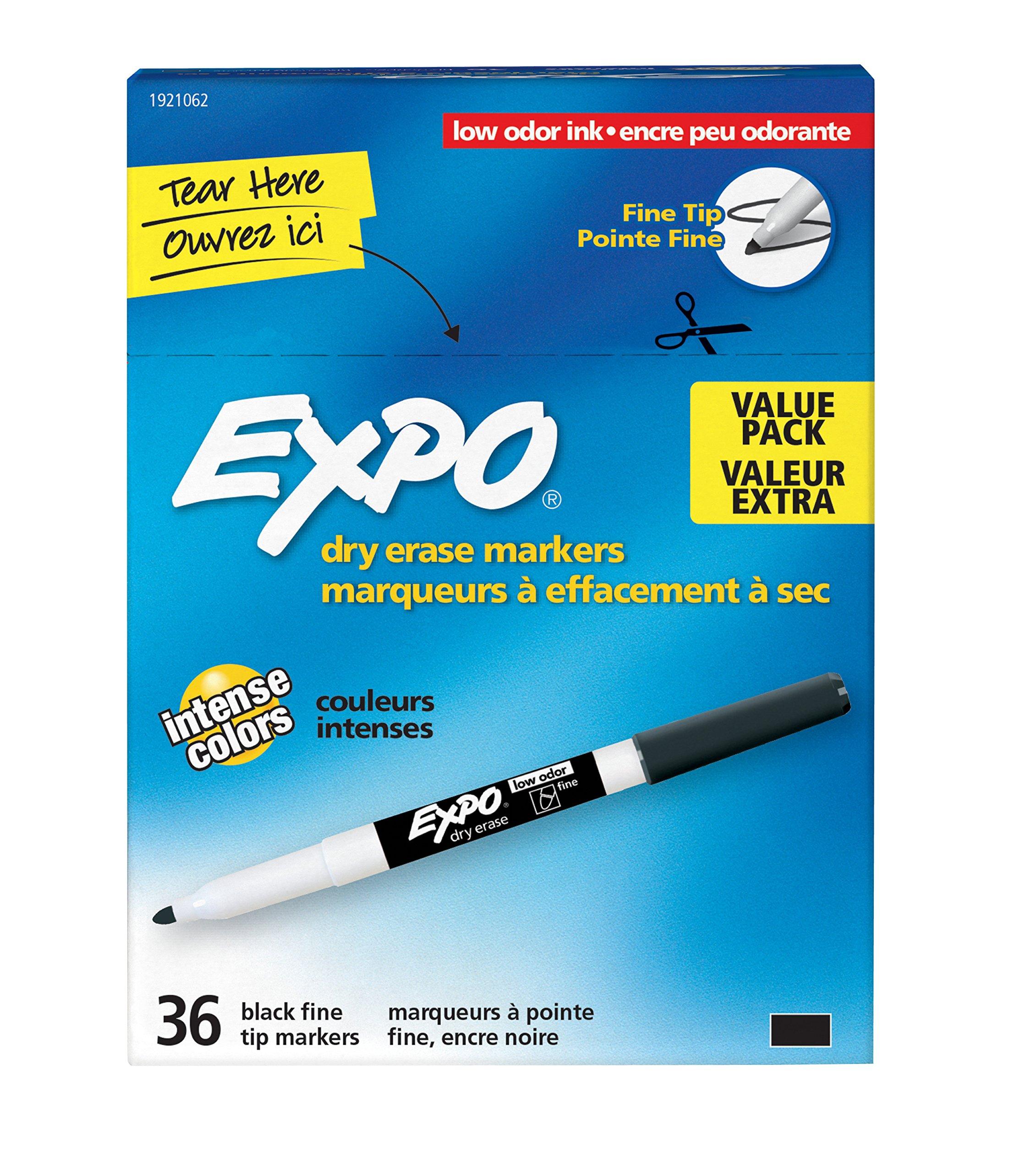 EXPO Low Odor Dry Erase Markers, Fine Tip, Black, 36 Count 71641084605 eBay