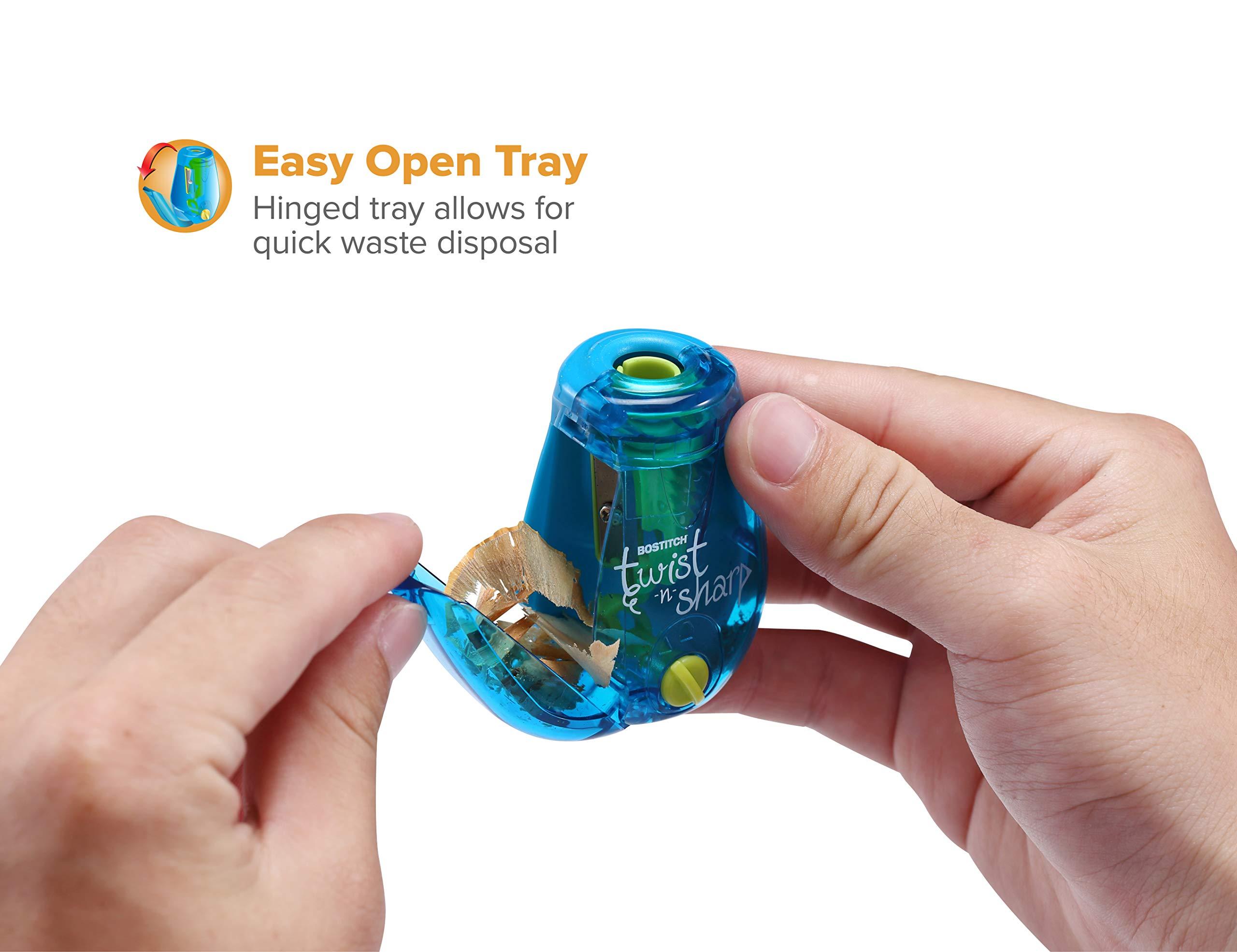 Bostitch TwistnSharp Pencil Sharpener, for Kids & Colored Pencils