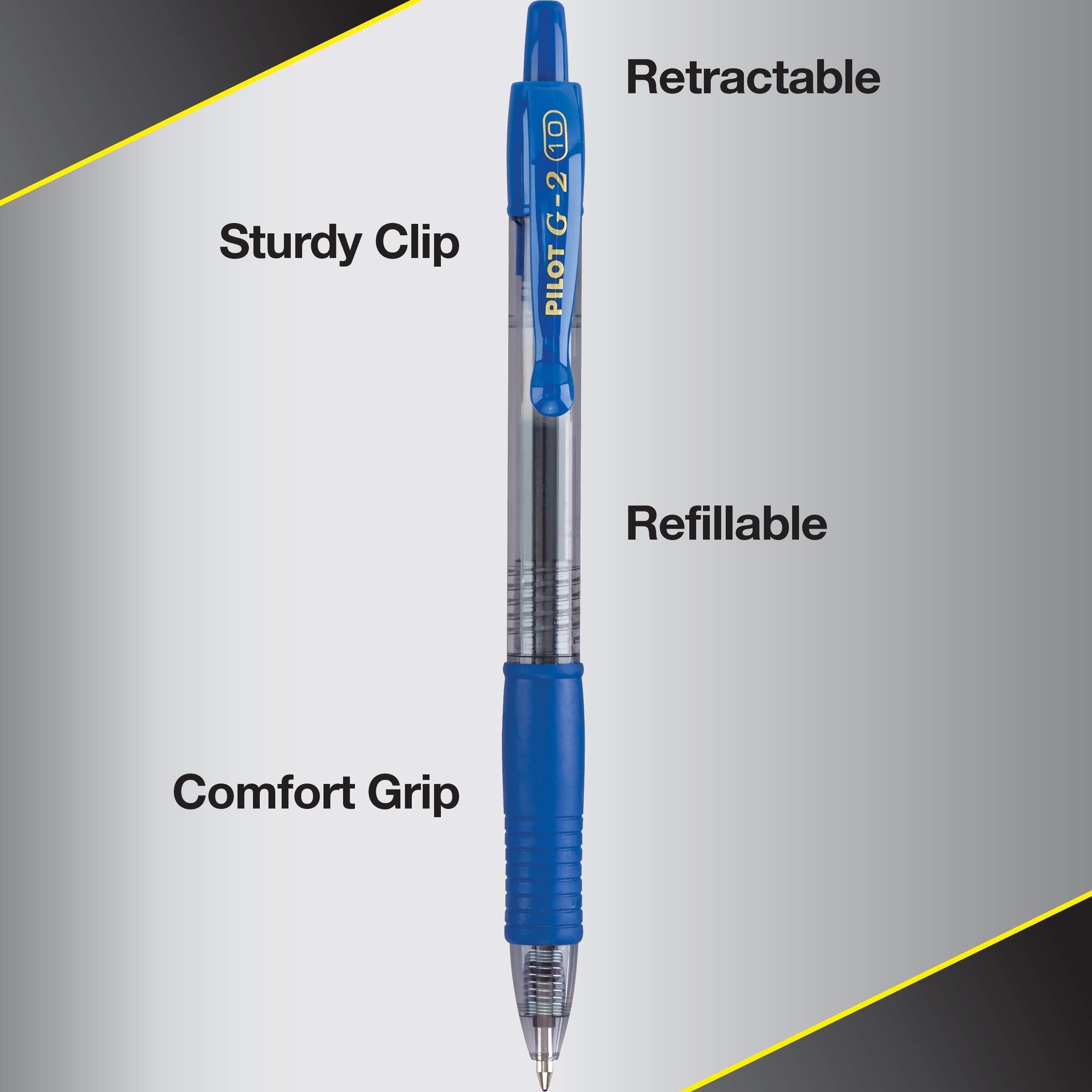 PILOT G2 Premium Refillable & Retractable Rolling Ball Gel Pens, Bold