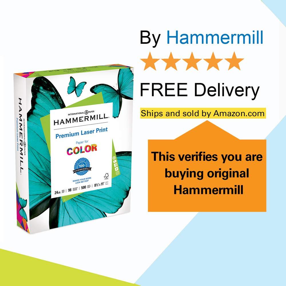 Hammermill Premium Laser Print 24lb Copy Paper, 8.5x11, 1 Ream, 500