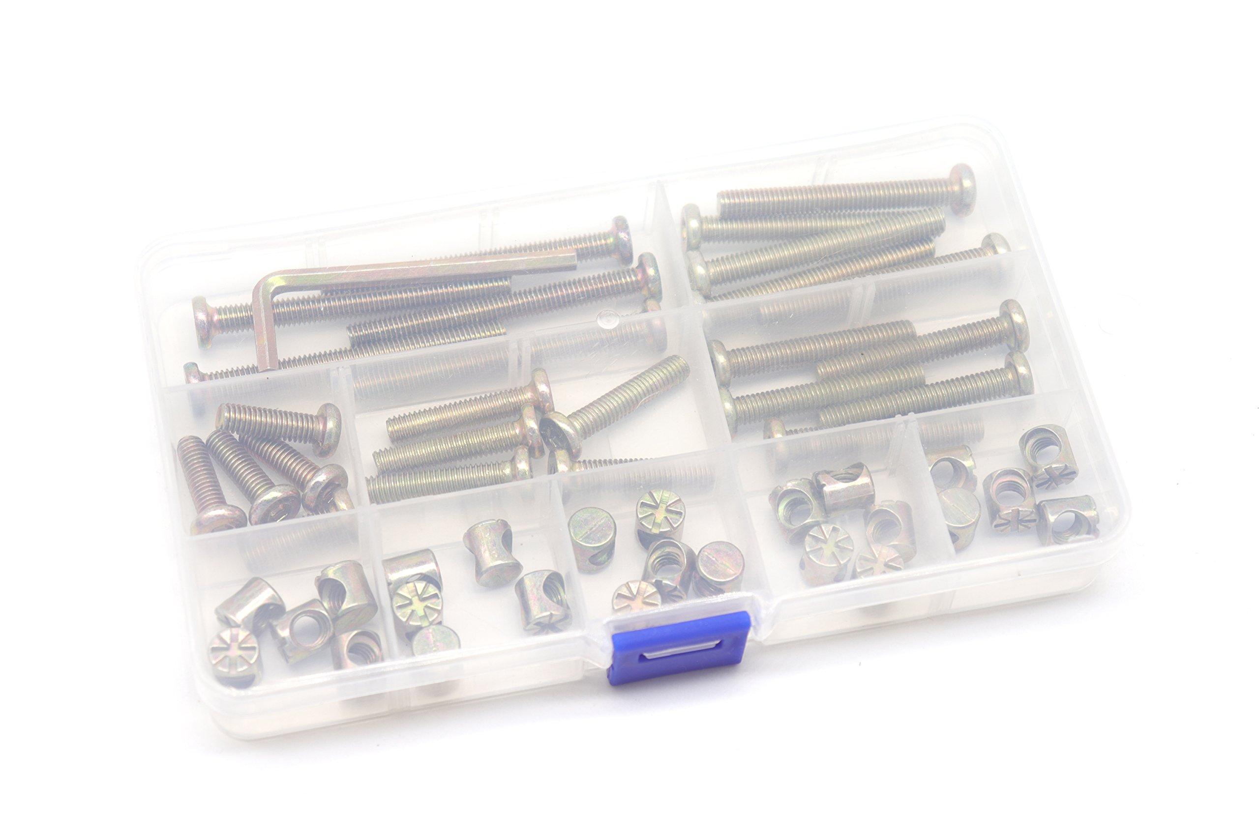 M6 Baby Crib Hardware Replacement Kit, cSeao 50pcs Socket Cap Bolts
