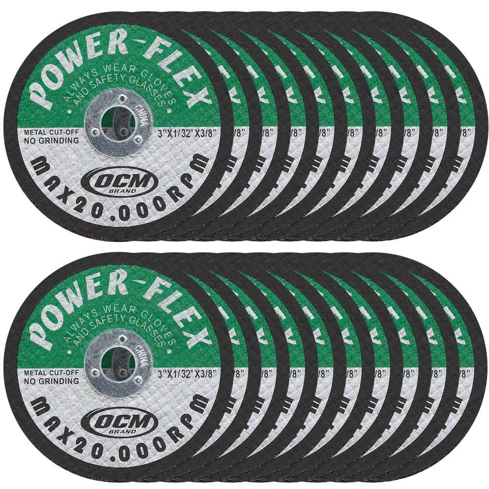20 Pack Cut Off Wheels 3 Inch x 1/32 Inch x 3/8 Inch Arbor For