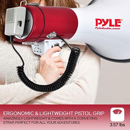 Pyle egaphone Speaker PA Bullhorn with Built-in Siren 50 Watts &ap; Adjustable Volue Ideal for
