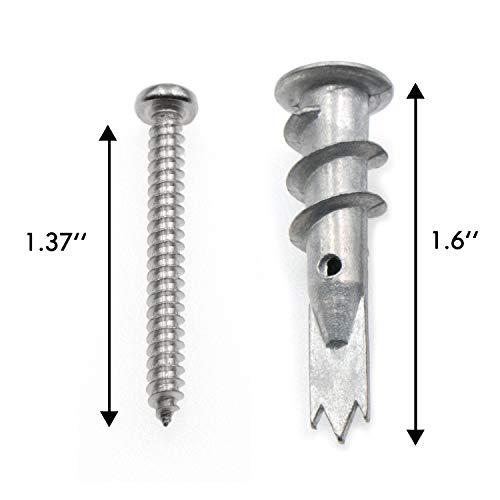Wayceat Metal Self Drilling Drywall Wall Anchor Assortment Set Kit with